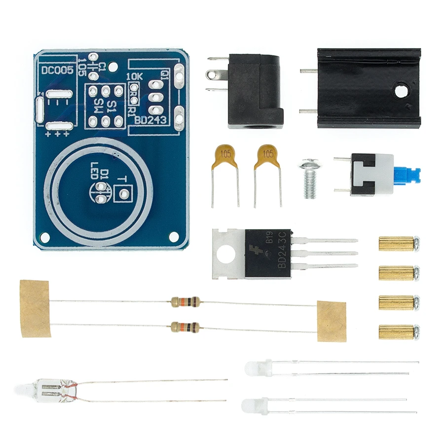 1PCS BD243 Mini Tesla Coil Kit Magic Props DIY Parts Empty Lights Technology Diy Electronics BD243C | Электронные компоненты и