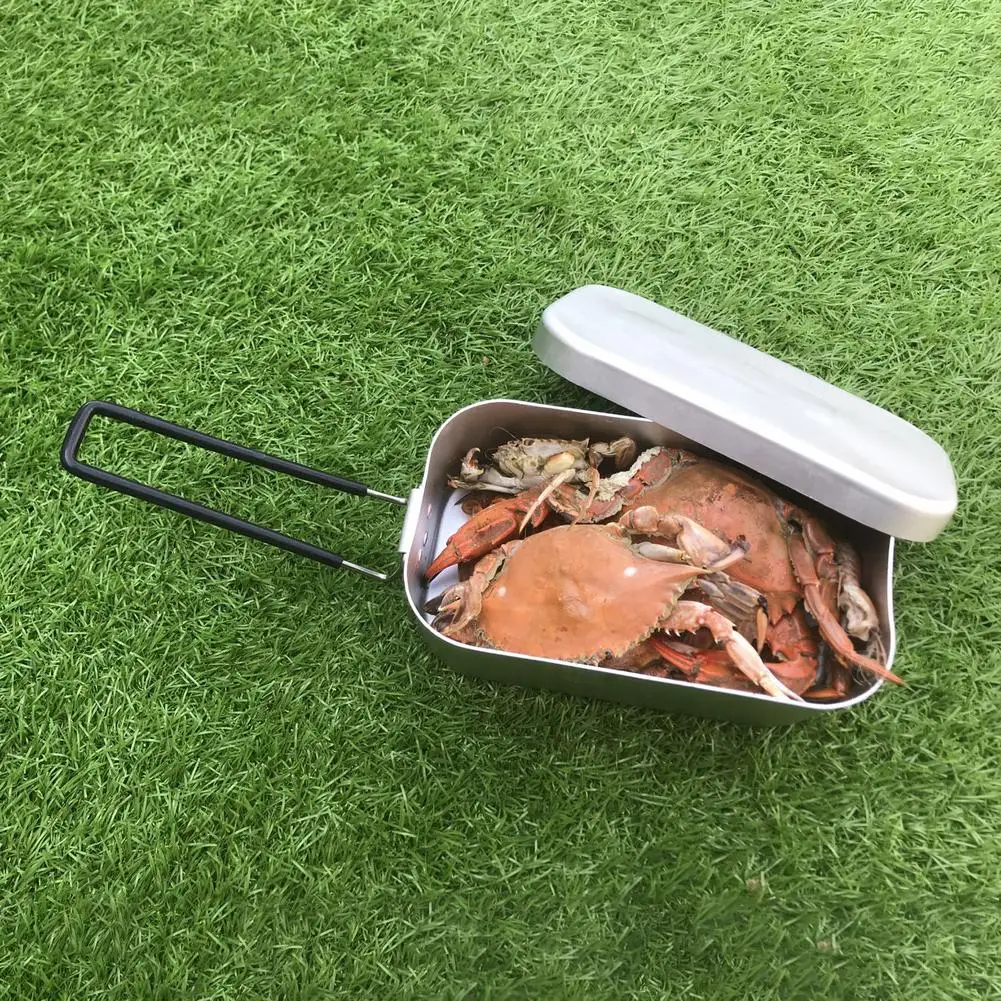 

5PCS Camping Lunch Box Set With Stove Steaming Rack Tableware Foldable Aluminum Lunch Box Set Set Of Outdoor Lunch Box