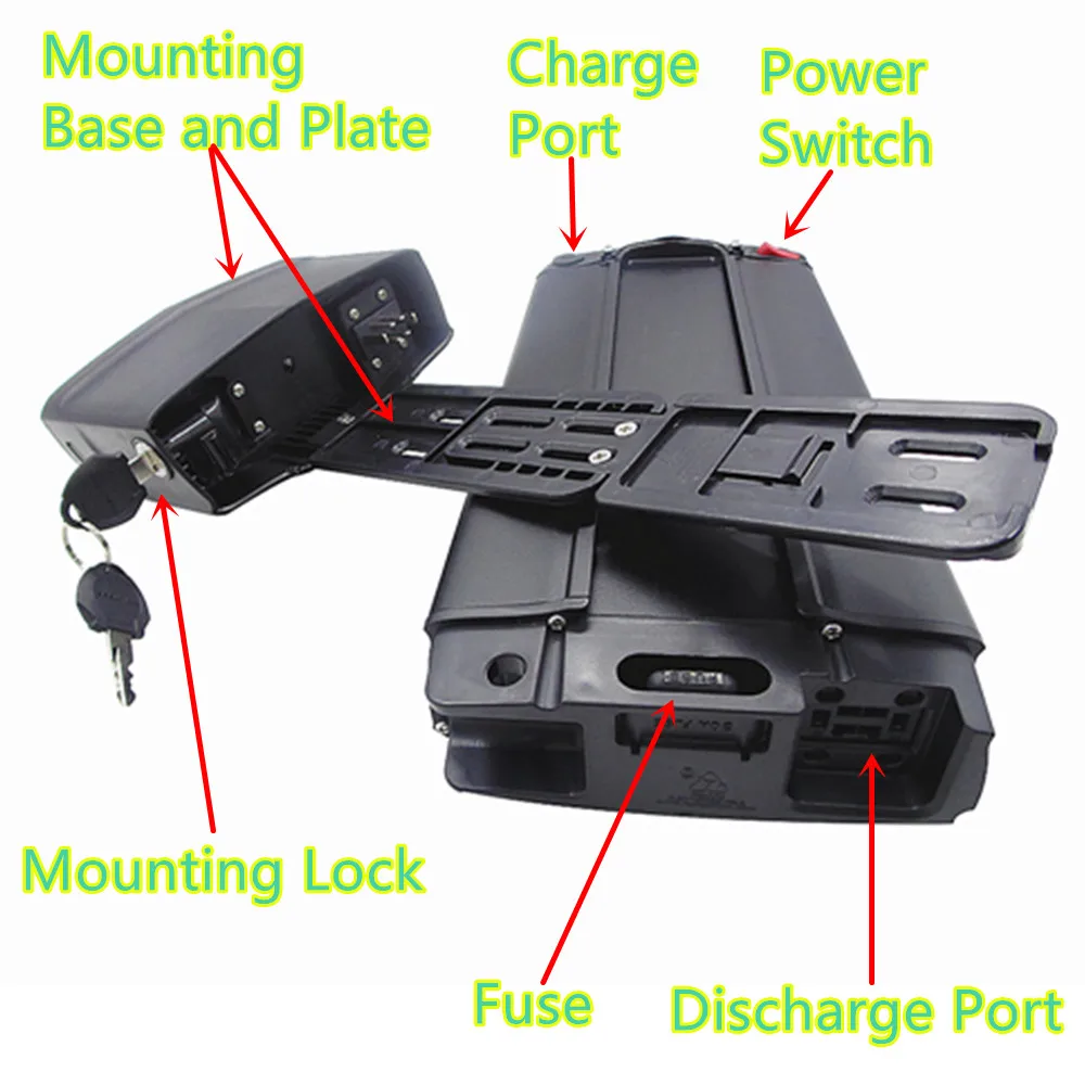 Оригинальный 36V городской велоосипед фара для электровелосипеда в Батарея 48V 14Ah