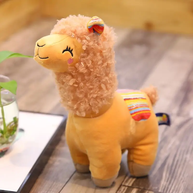 4XBC New 25cm Smile Stripe Alpaca Llama Plush Animals Toy Stuffed Doll Kids Toys Birthday Gifts | &amp
