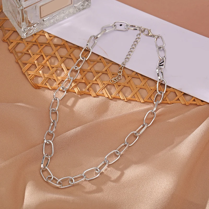 

Punk Exaggerated Heavy Metal Big Thick Chain Choker Necklace Women Goth Fashion Night Club Jewelry Female Chocker Collier