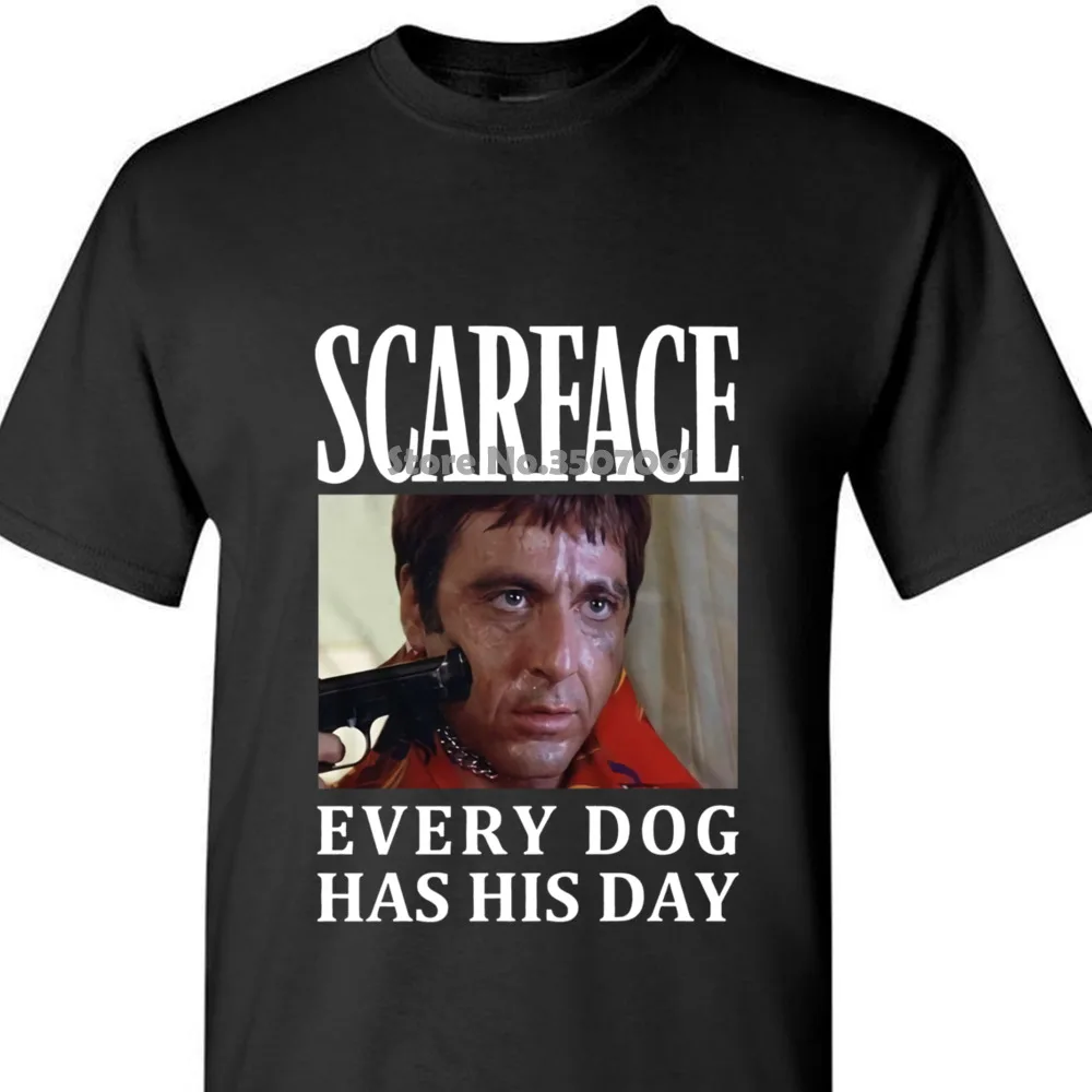 Официальный Scarface Футболка мужская новая Doge 100% черный хлопок Размер s Sm-5xl лето