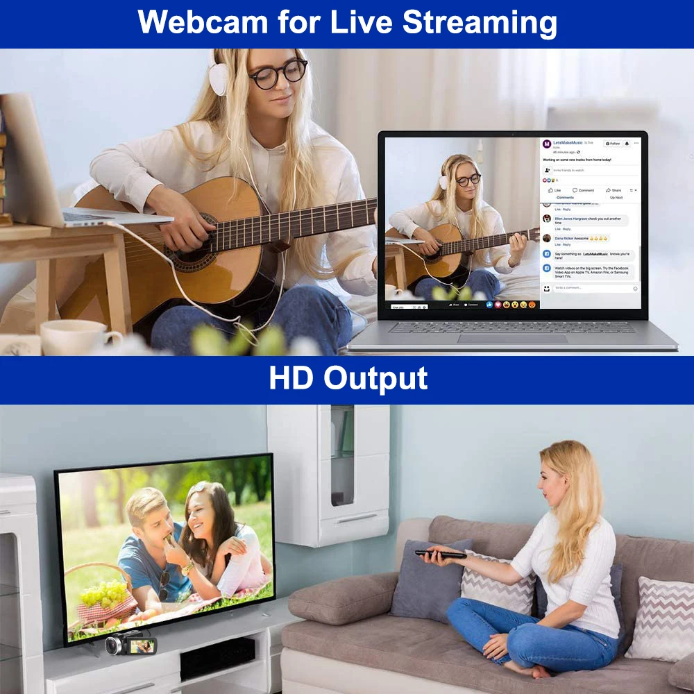 Camcorder 4K Ultra HD Video Camera 16X Digital Zoom 270 Degree Rotation Webcam for Youtube Recorder Cameras | Электроника