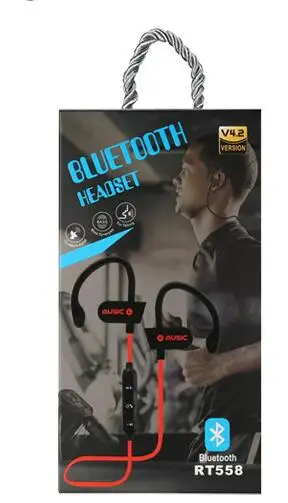 Package Box Bluetooth наушники Беспроводные спортивные басовые наушники гарнитура с микрофоном для бега IOS Android Bluetooth смартфон - Цвет: Package Box