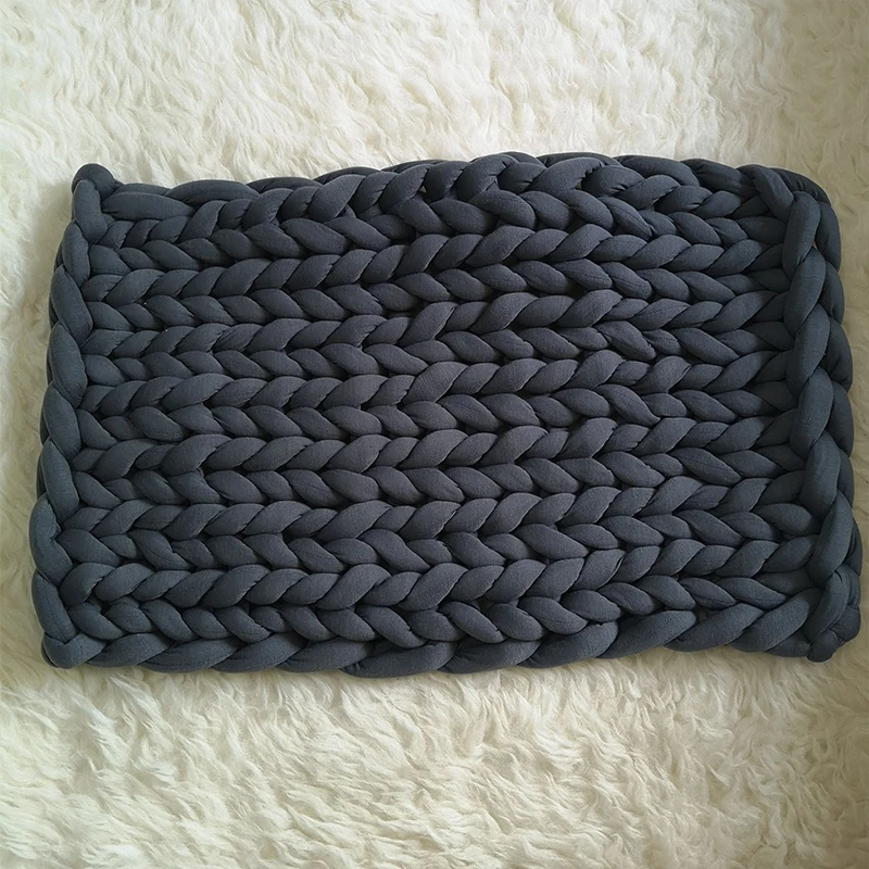 Одеяло ручной работы из синели грубая пряжа шерстяное одеяло со льдом утепленное