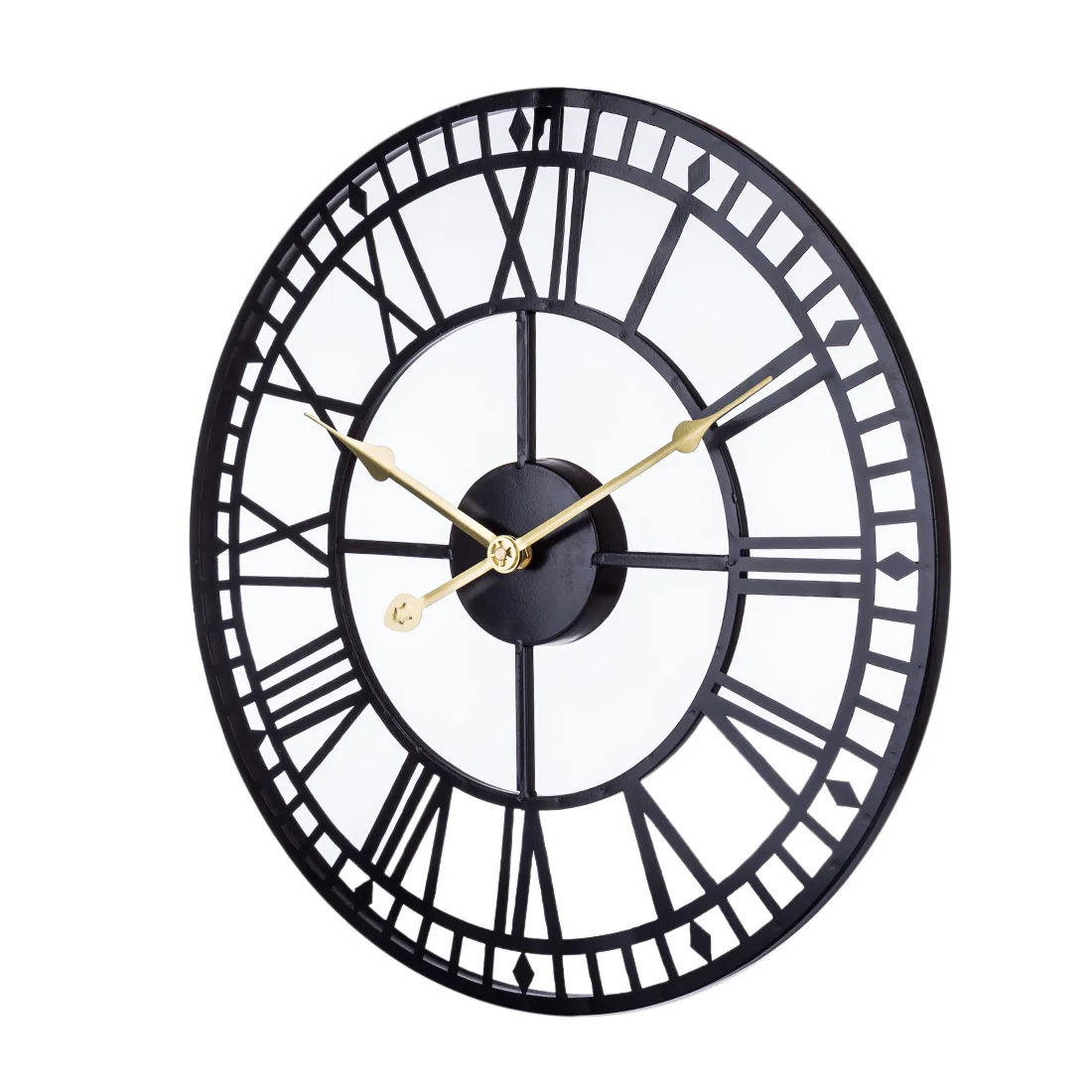 Горячие 16 дюймов 40 см железные полые настенные часы римские цифры бесшумные