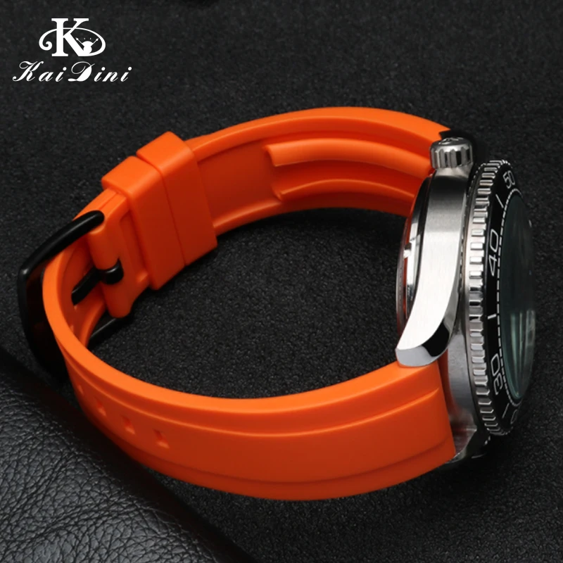 20mm 22mm for M005 Little red flower watch band High Quality Natural Silicone Waterproof rubber black green | Наручные часы