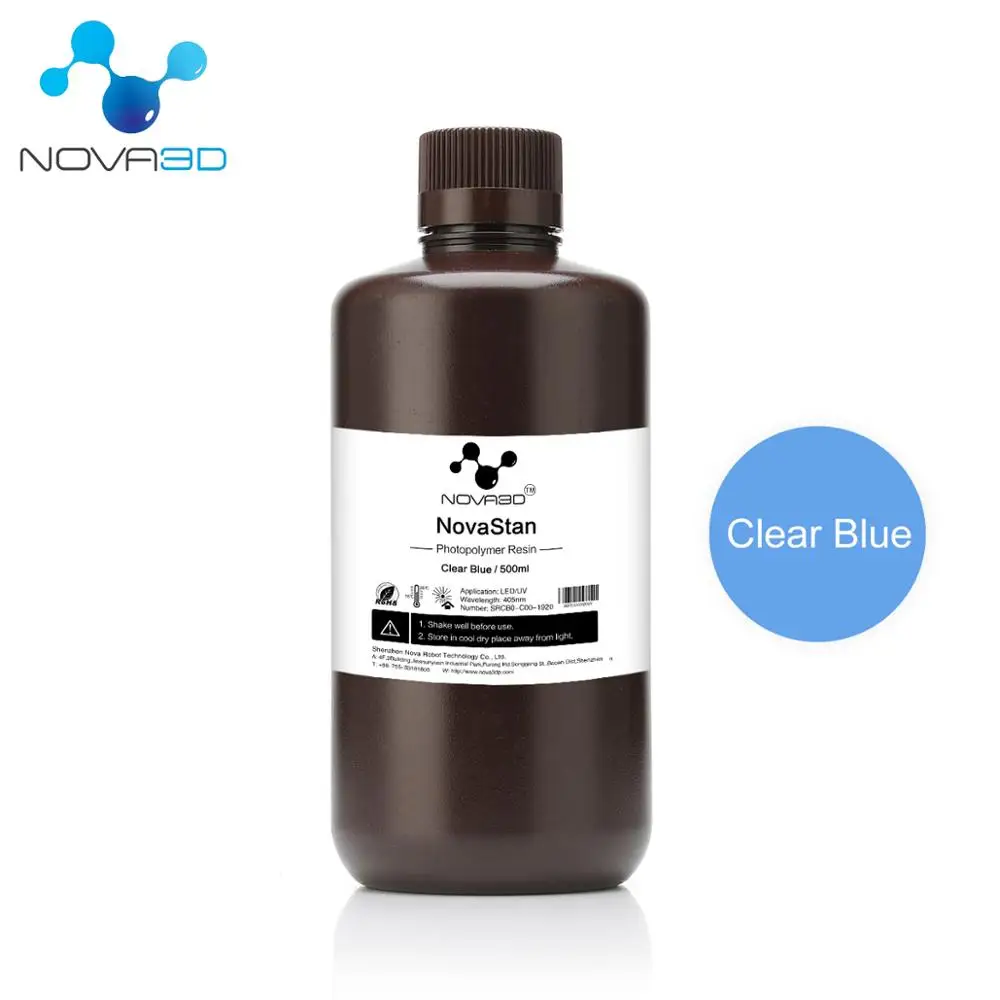 500ml Tran-Blue 3d принтер печать NOVA3D 405nm Tran-Blue УФ полимерный материал lcd DLP УФ чувствительный жидкий фотополимер - Цвет: 500ml Tran-Blue