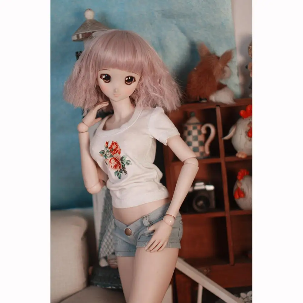 Одежда для кукол Bybrana BJD SD белая футболка + короткие джинсы | Игрушки и хобби