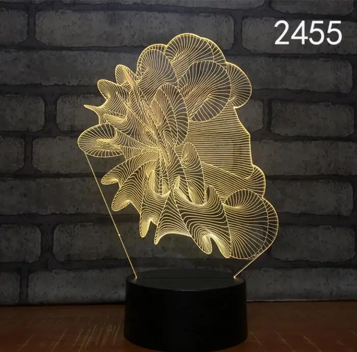 3d lamp 2 7 цветов абстрактный круг фрукты свет Новинка Светодиодный 3d-ночник настольная лампа сенсорный Рабочий стол свет цвет яркий подарок вечеринка по случаю Дня рождения спальня - Испускаемый цвет: 3d lamp 2