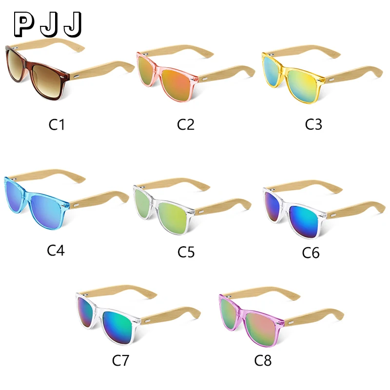

8 color Wood Sunglasses Men women square bamboo Women for women men Mirror Sun Glasses retro de sol masculino 2020Handmade