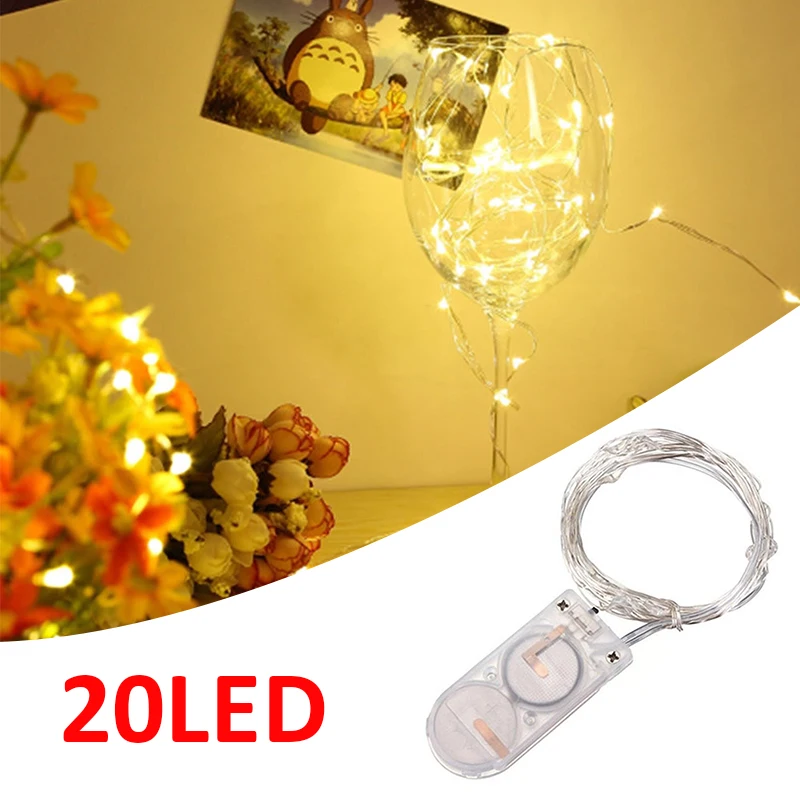 Copper Wire 20LED 2M Button Battery Outdoor Festival Yard Garden Xmas Decor Fairy String Led Lights Light Romantic | Лампы и освещение