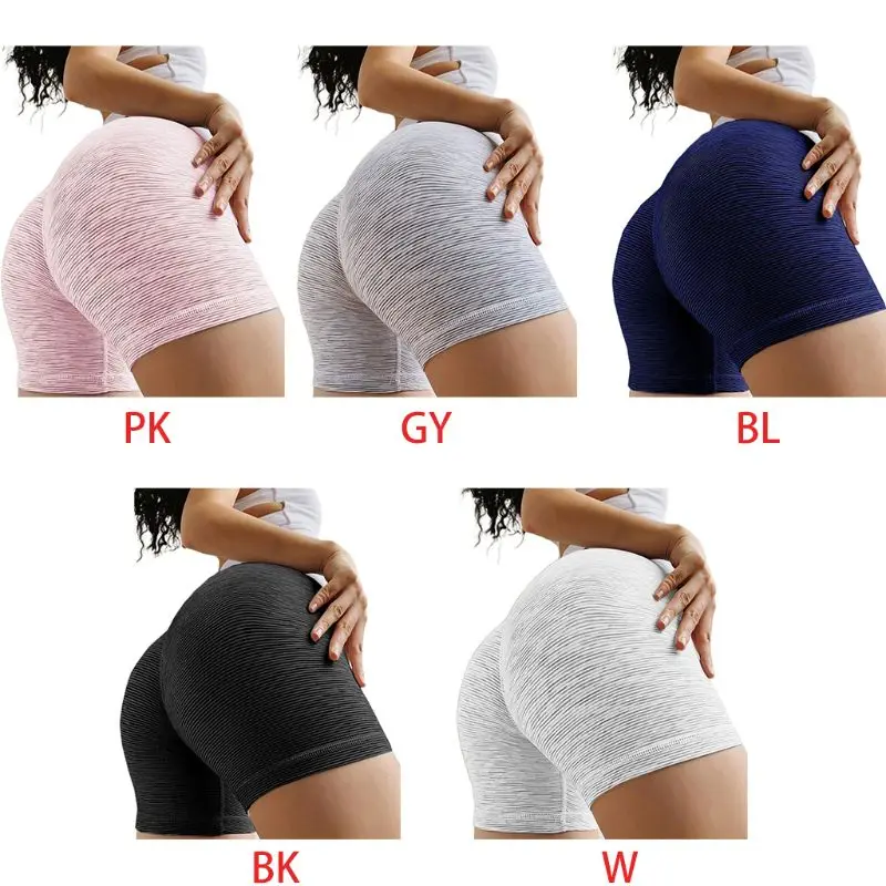 Женские эластичные шорты для тренировок с высокой талией облегающие штаны в