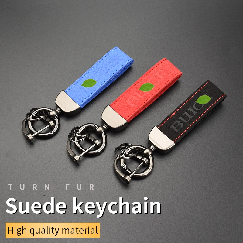 

Suede Key Strap Buick Logo Key Ring for Buick Regal Lacrosse Encore GX Excelle GT/XT Verano GL6 Envision GL8 Keychain