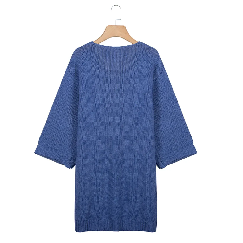 SAGACE 2020 женские длинные свитера с v-образным вырезом свободные вязаные