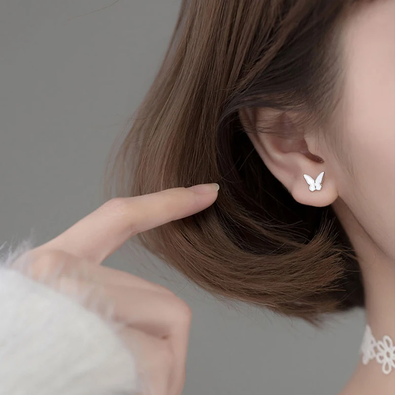 

La Monada Women Silver Earrings 925 Stud Butterfly Small Earrings For Girls Stud Earrings Korean Beautiful Women Jewelry Female