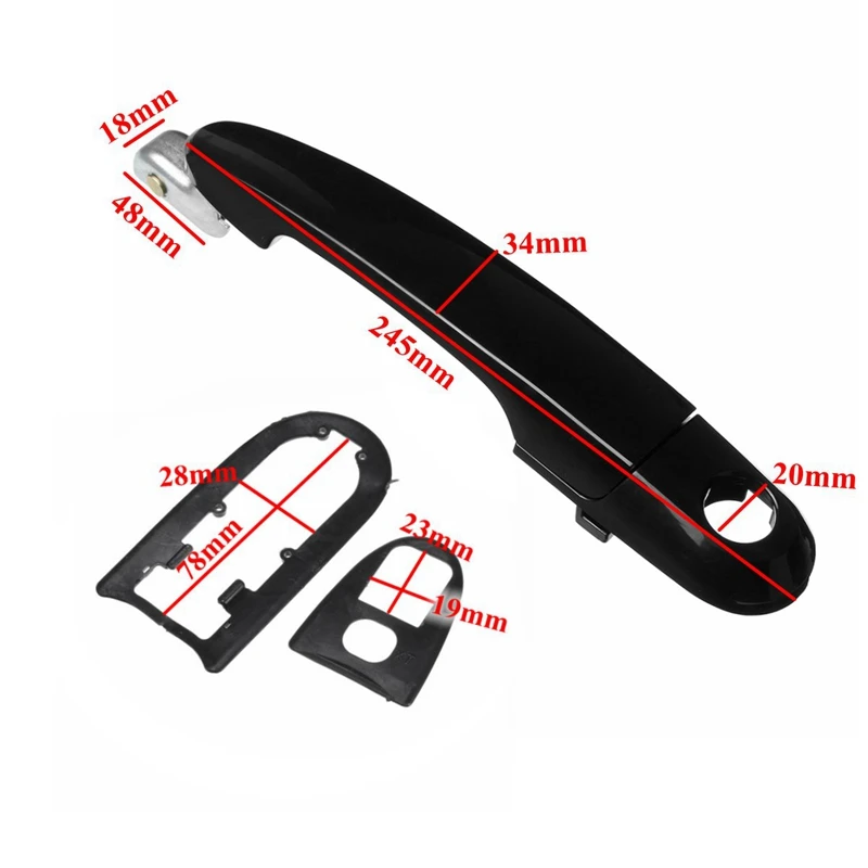 Car Stylings Front Rear Right Left Black Exterior Outside Door Handle for Hyundai Tucson 2005 2006 2007 2008 2009 82650-2E020-CA |