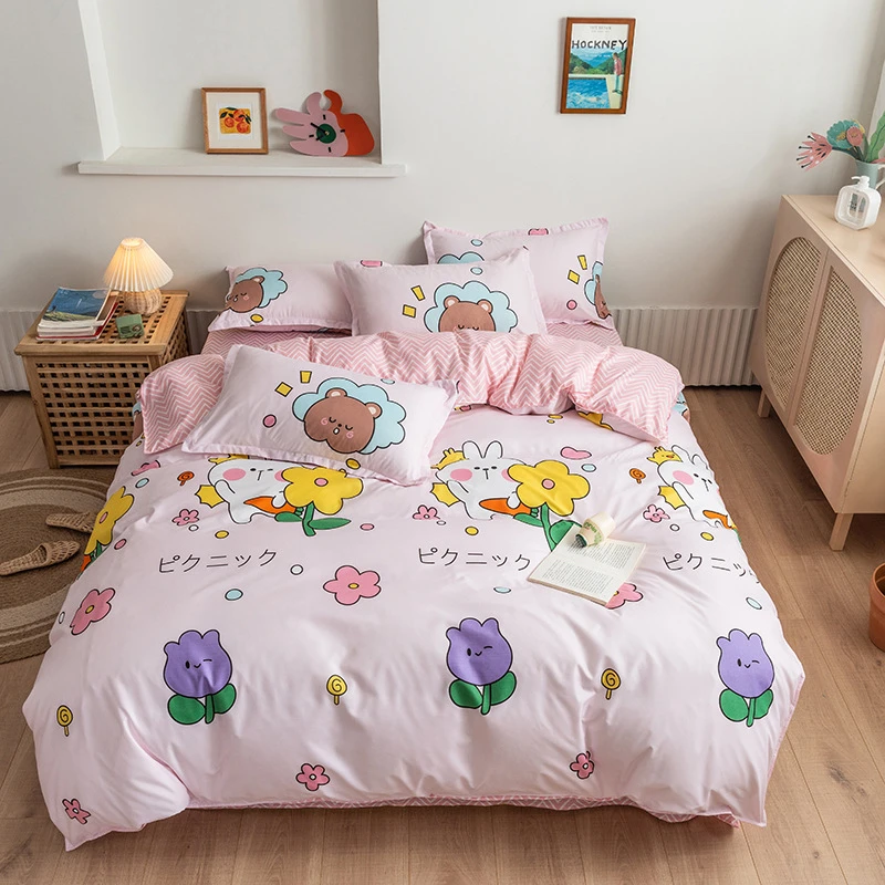 Детская кровать с героями мультфильмов постельное белье мягкое одеяло