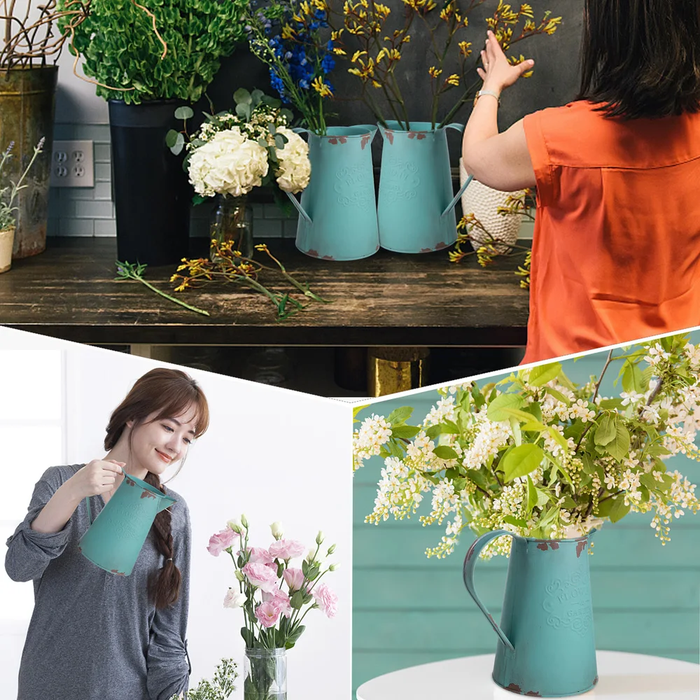 

Vintage Iron Art Planting Bucket Flower Bucket Home Plant Container Decor