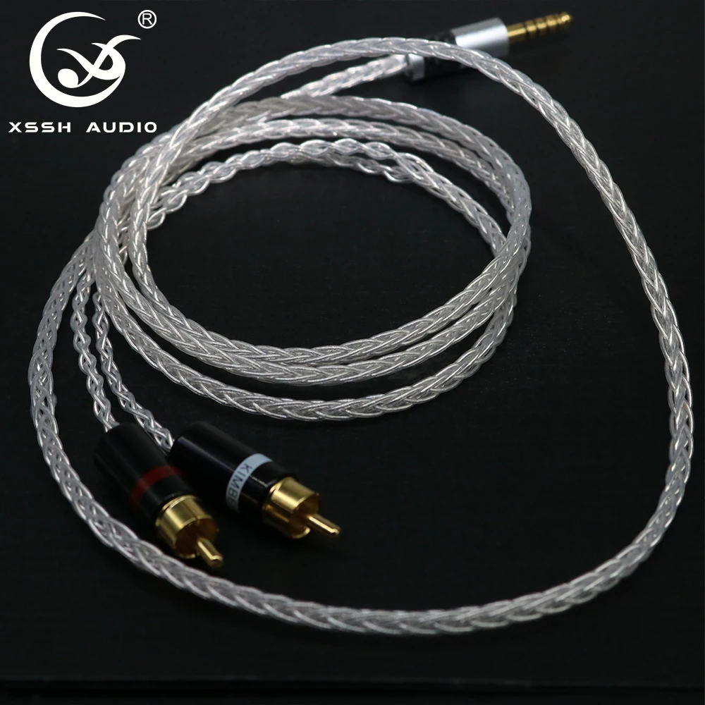 Кабель-удлинитель для наушников YIVO XSSH audio 4 мм на 2 RCA 8 ядер посеребренный Чистая