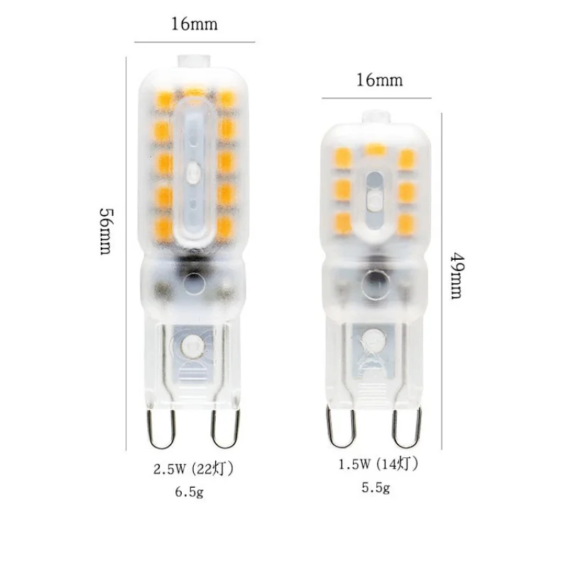 Светодиодная лампа G9 AC220V SMD 2835 Светодиодный 14/22 1 5 W 2 энергосберегающая люстра шт.