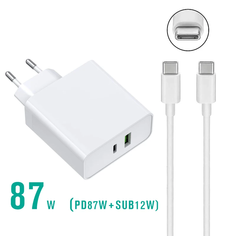 87 Вт USB C адаптер питания зарядное устройство для Macbook Air Pro 13 15 Type PD Asus Hp Lenovo