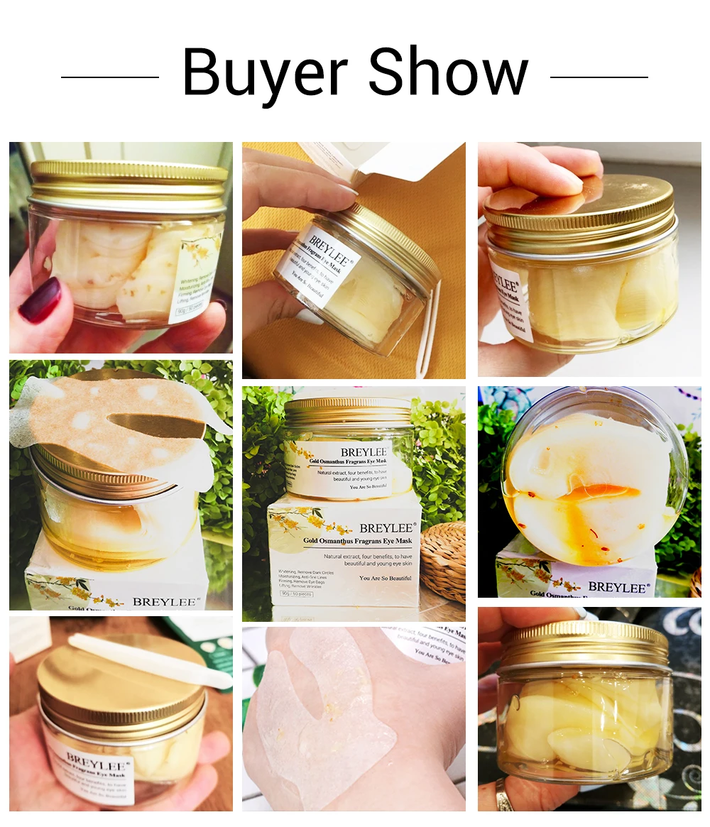 BREYLEE Gold osmanthus fragrans маска для глаз коллагеновая гелевая повязка для глаз уход за кожей лица удаление темных кругов подтягивающая укрепляющая сыворотка 50 шт