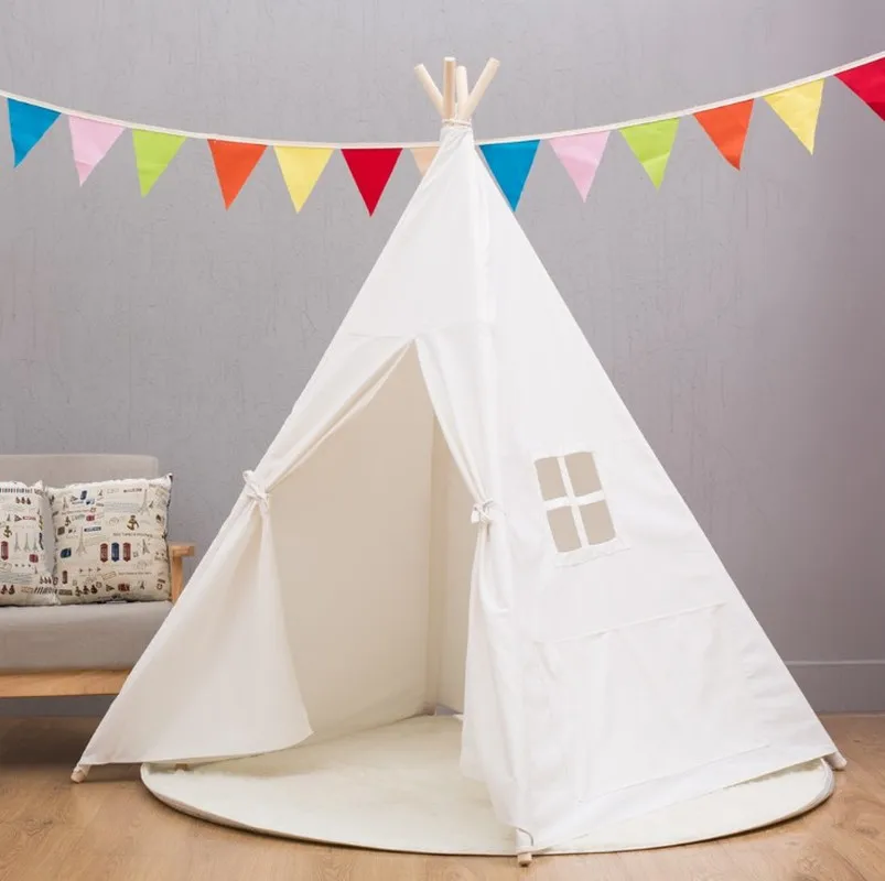 Детский переносной игровой домик из хлопкового холста Tipi House для девочек.