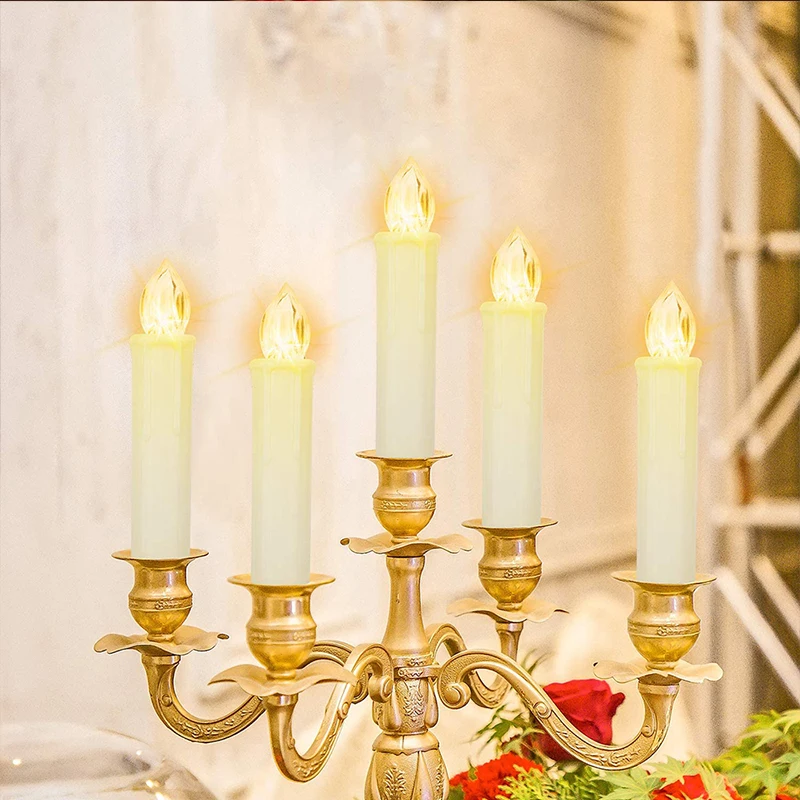 White Creative Warm LED Candle Flickering Lamp Night Light Simulation Flame Home Wedding Festival Celebration Decoration | Дом и сад