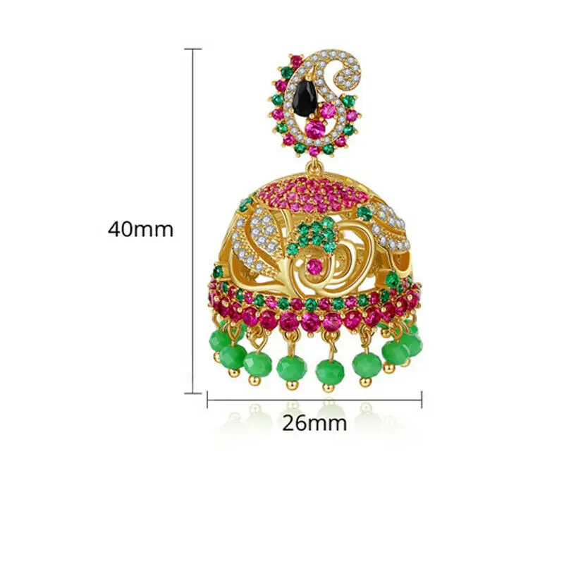 Индийские серьги Jhumka в Ретро этническом стиле цыганские бусины колокольчики