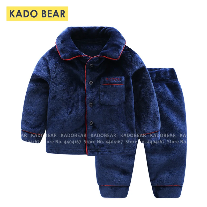 Детские фланелевые пижамные комплекты бархатная одежда для сна маленьких