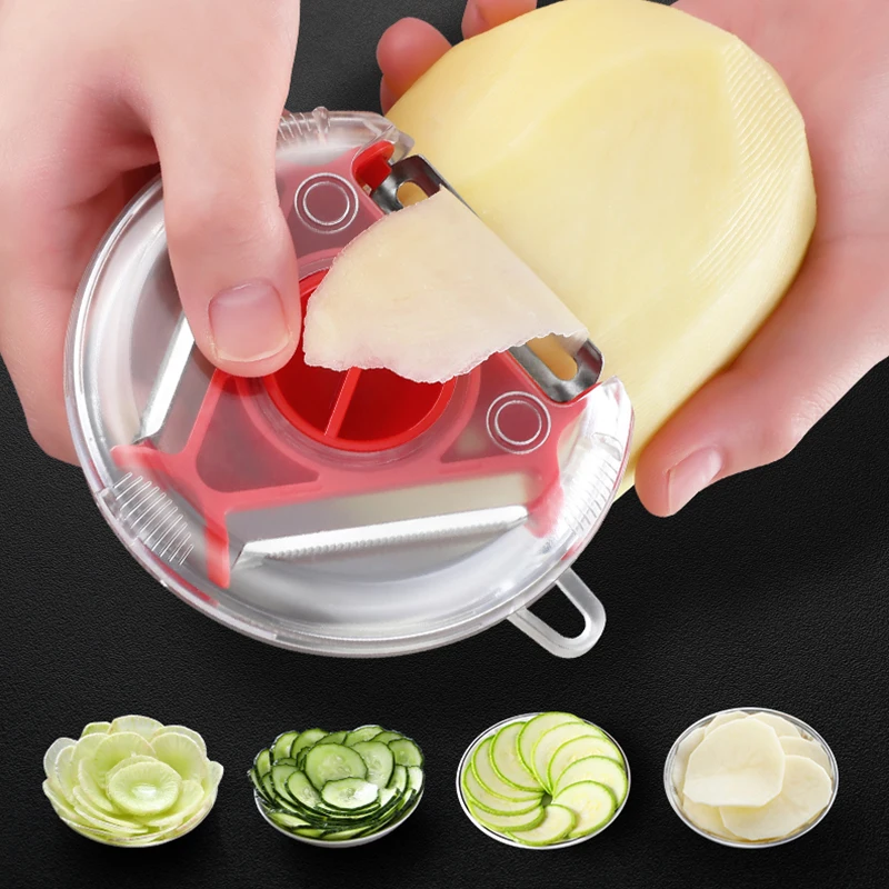 В комплект входят 3 лезвия мульти Овощечистка Slicer Нержавеющая сталь Нож