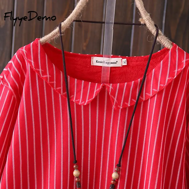 Осень зима теплая флисовая одежда женские элегантные кружевные блузки рубашки