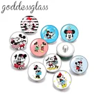 Пуговицы для ожерелья 18 мм, 10 шт., с изображением Микки и Минни Маус