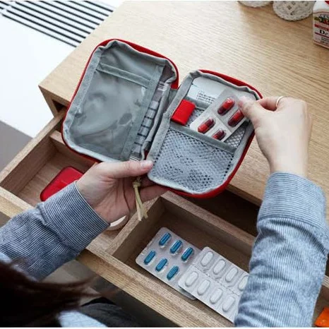 Портативная аптечка первой помощи сумка для хранения таблеток на открытом