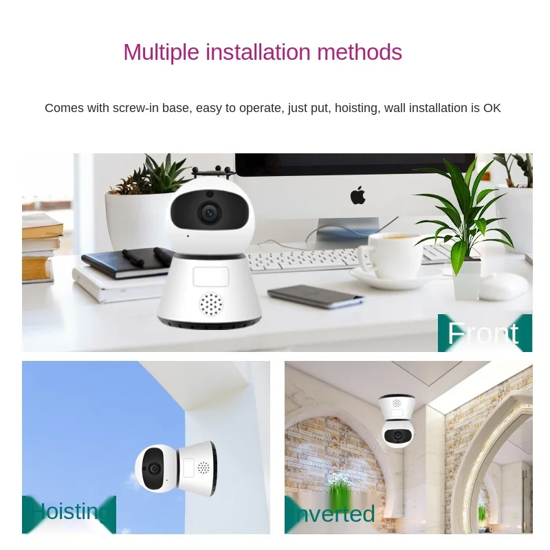 

ELRRICH 2021 Wireless Camera 360 Degree Home Intelligent Network Camera Mobile Phone Remote WiFi Monitoring Camera