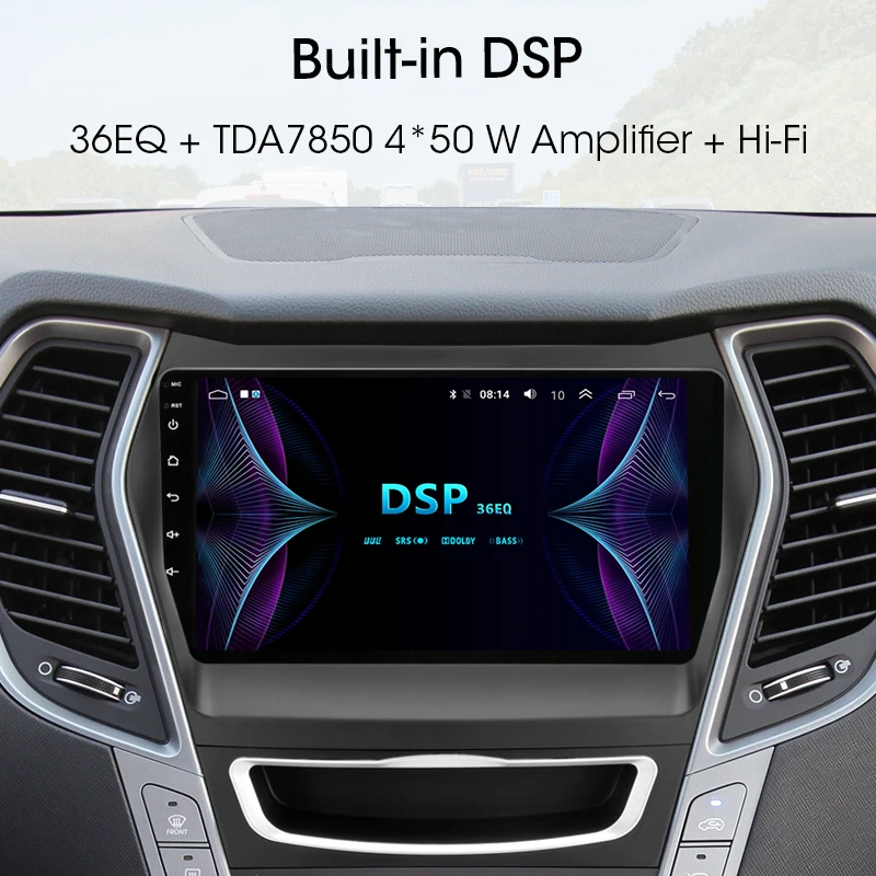 Jansite 9 &quotАвтомобильный Радио плеер для Hyundai Santa fe 2013 2017 Авторадио Android 2G + 32G