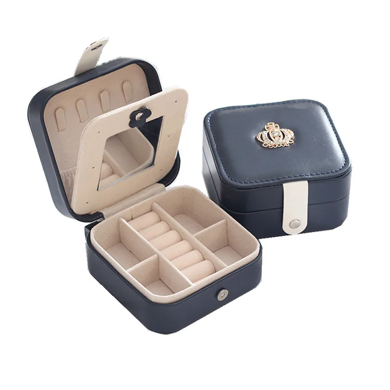 

Simple Korean Creative Travel Portable Jewelry Box Earrings Leather Jewelry Storage Box PU Small Jewelry Bag