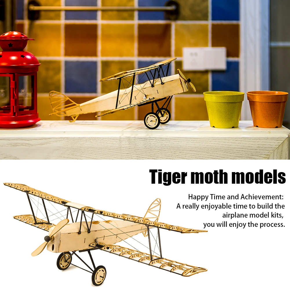 

DIY Airplane Kit 3D Puzzles For Adults Tiger Moth Bi Plane Portable Construction Wooden Models Woodcraft Kids Gift Collection