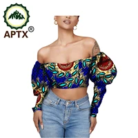 african clothing for women puff sleeve dashiki ankara style wax pure cotton backless low cut blouses elegant fashion plus size