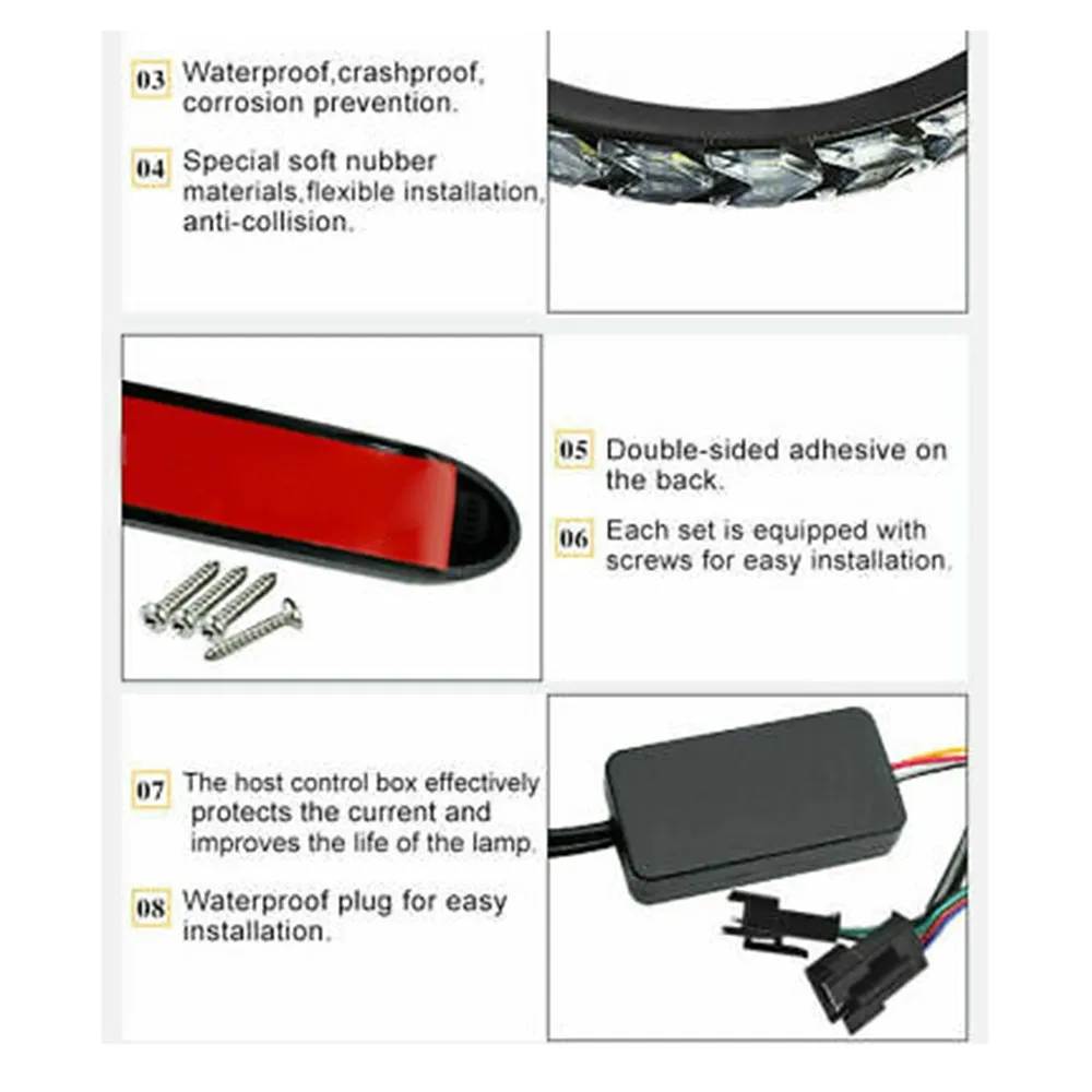 

1200LM Car Lights 3000k-6000k Amber/White Flasher Flowing Strip Replacement