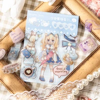 dimi 30 pcs girls tea party series cartoons kawaii stickers for scrapbooking diary diy deco phone cute fairy girl seal sticker