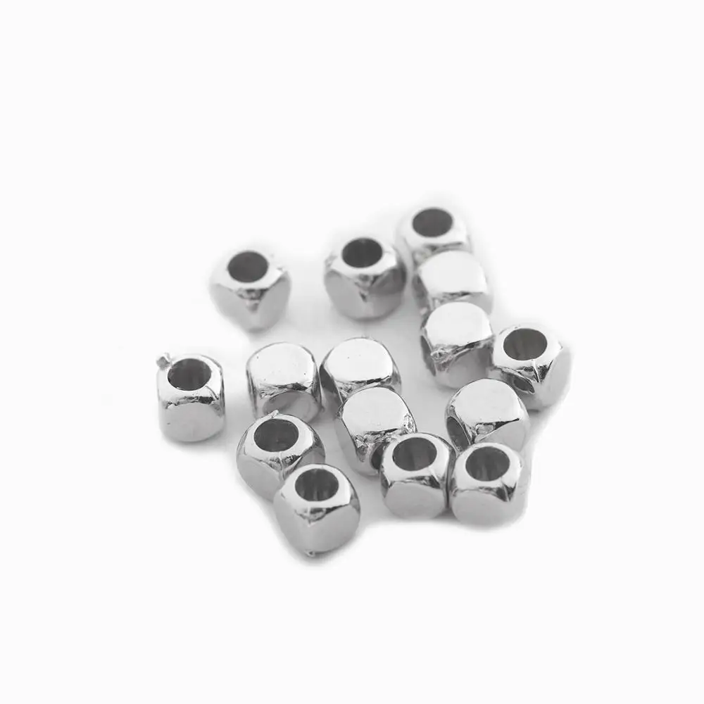 silver 5mm 200 шт/партия 6*6 мм Внутреннее отверстие 1 мм CCB Золото Серебро Цвет разделитель для бусин в виде звездочки рондели для бусин бусины DIY ювелирных изделий - Color: silver 5mm