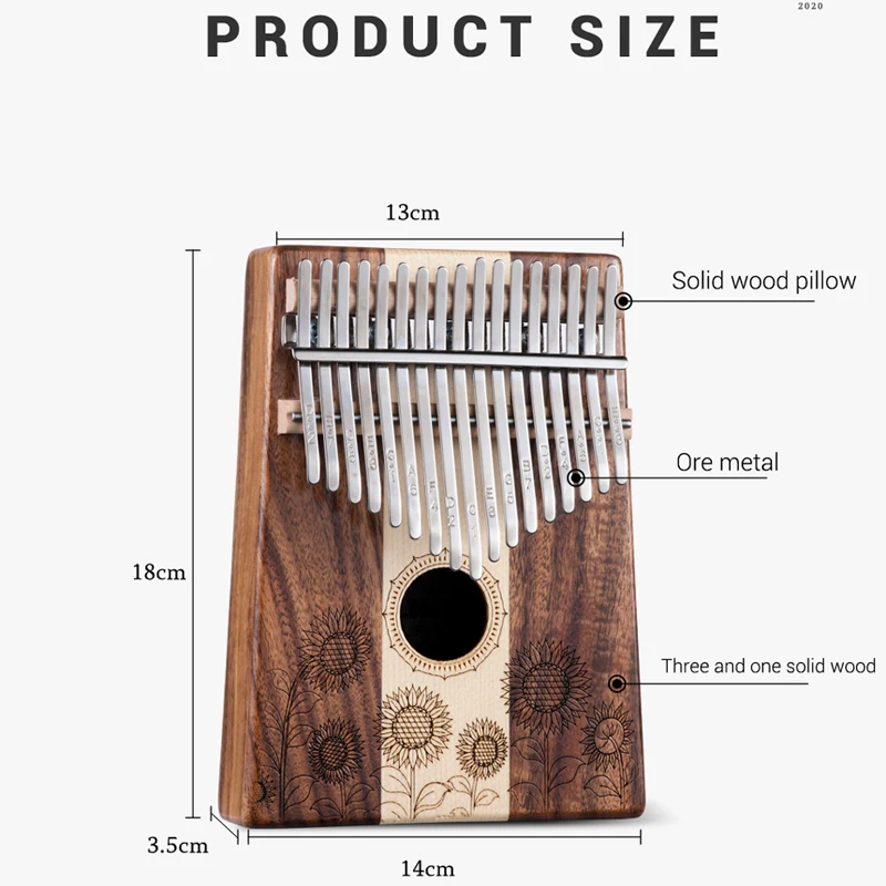 Килимба hlру из акации и клена 17 клавиш клавиатура массива дерева музыкальные