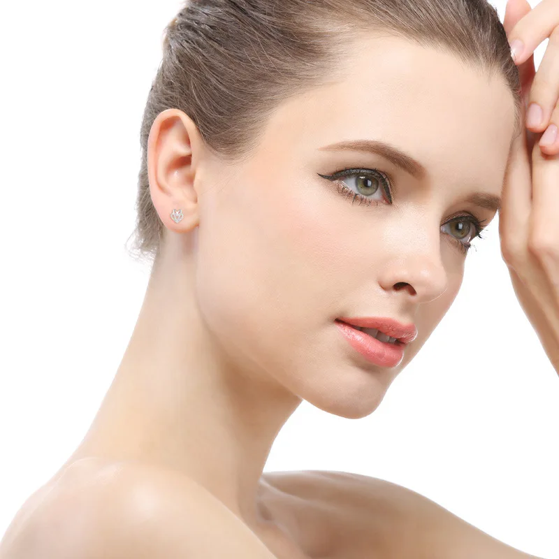 

Earrings Women 2021 Free Shipping Temperament Retro Women Inlaid Zircon Double Heart-shaped Korean Fashion Designer Style