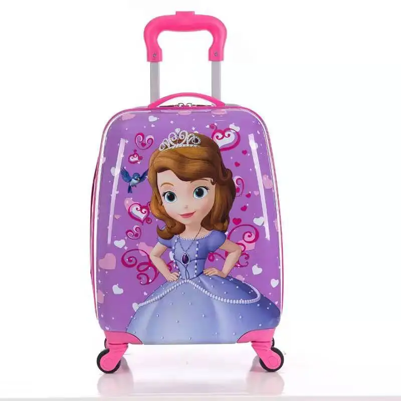 Children Suitcase Children's Cartoon Suitcase Child Trolley Case Luggage Kids Schoolbags Travel Suitcase with Wheels 3D 18inch Case Kid's Toys Box - Цвет: Children Suitcase