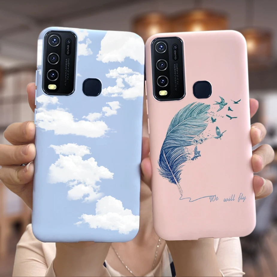 ДЛЯ Vivo Y30 Y50 чехол 1935 1938 мягкий силиконовый милый с подсолнухами бабочками для Y 30 50