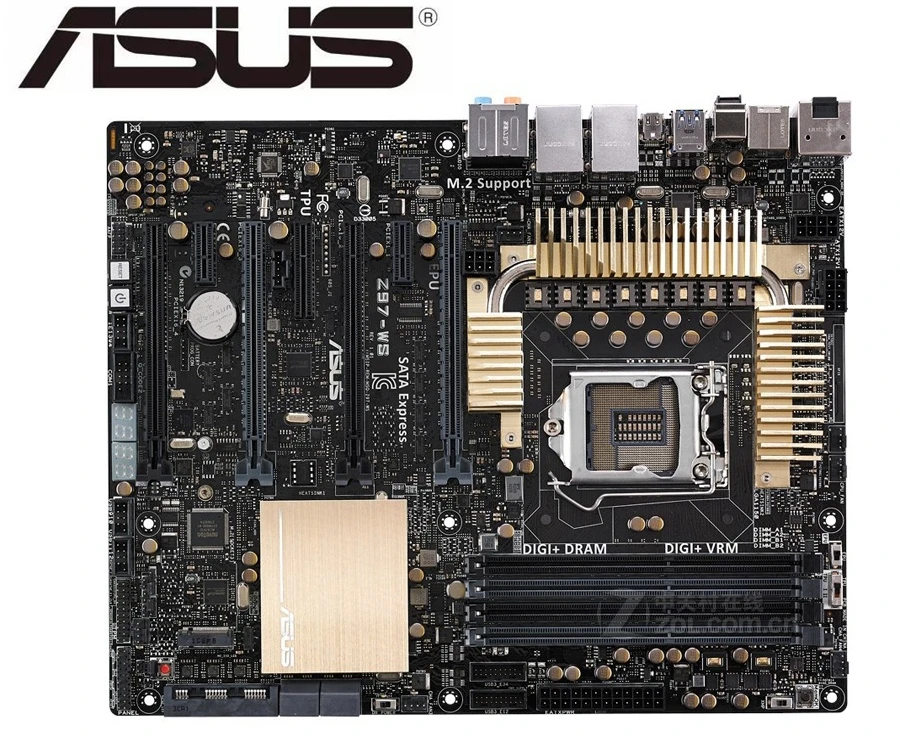 Для рабочего стола материнской платы ноутбука Asus Z97 WS разъем LGA 1150 i7 i5 i3 DDR3 SATA3 USB3.0