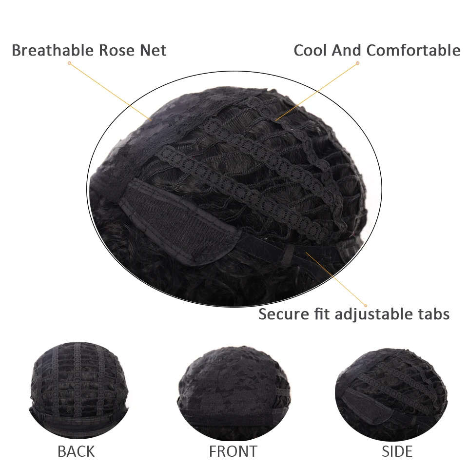 WEILAI короткие волосы прямой парик Аккуратные челки темно коричневые