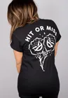 Женская футболка из 100% хлопка, с рисунком розы, в готическом стиле